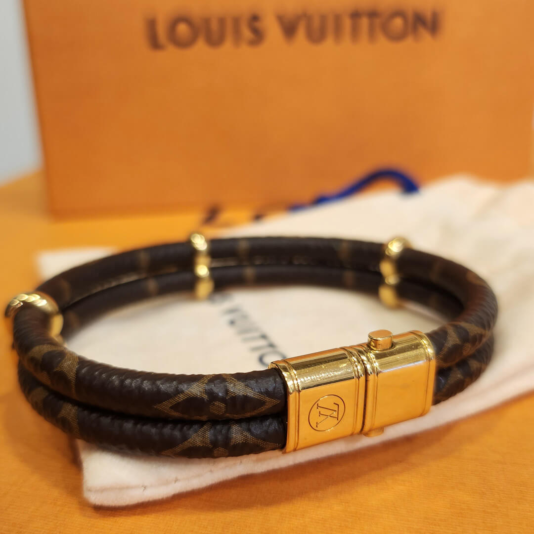 Louis Vuitton Leather Bracelet with Monogram inside  Brandfind