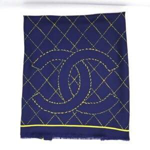 The CC logo on the Chanel blue scarf