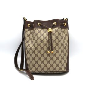 Front of Gucci GG Canvas Web Sherry Line Tube Bag